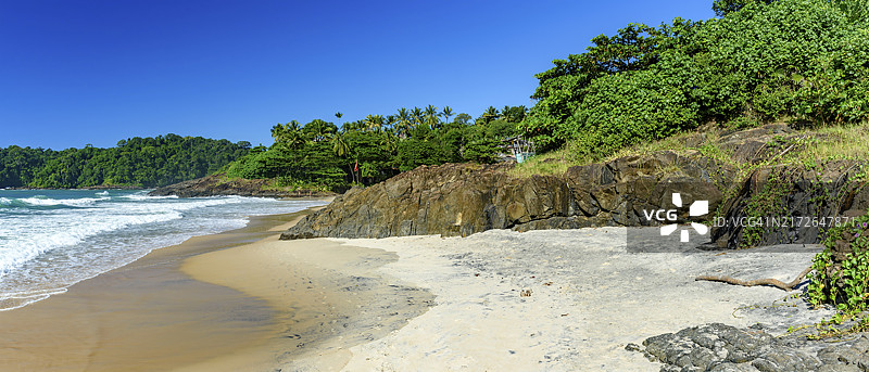 巴伊亚州伊塔卡雷的蒂里里卡海滩全景照片图片素材
