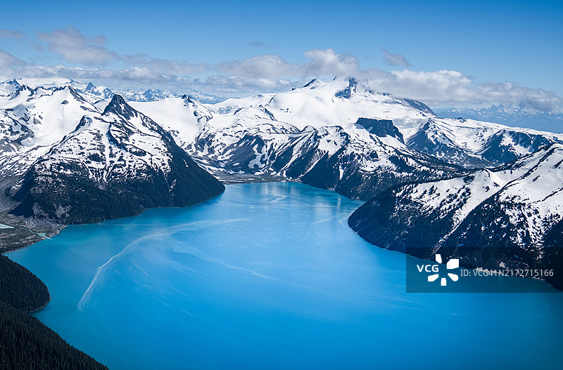 加拿大不列颠哥伦比亚省惠斯勒加里波第湖航拍景观图片素材