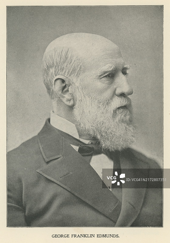 乔治·富兰克林·埃德蒙兹的肖像，他是一位美国律师和共和党政治家，1866年至1891年期间代表佛蒙特州担任美国参议员。图片素材
