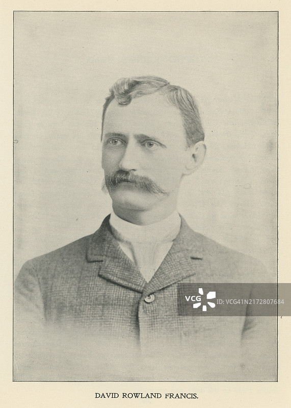 美国政治家和外交官大卫·罗兰德·弗朗西斯的肖像图片素材