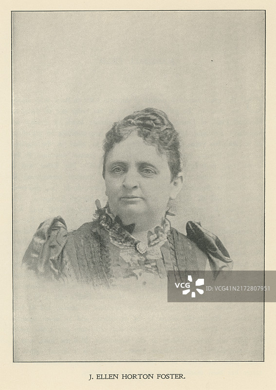 美国讲师、禁酒运动者、女权主义者和律师朱迪思·艾伦·霍顿·福斯特的肖像图片素材