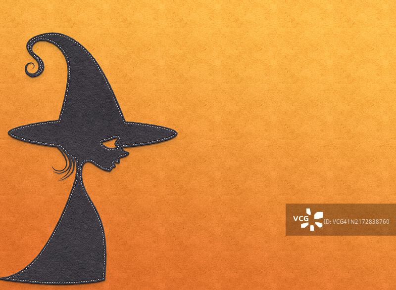 橙色万圣节女巫背景图片素材