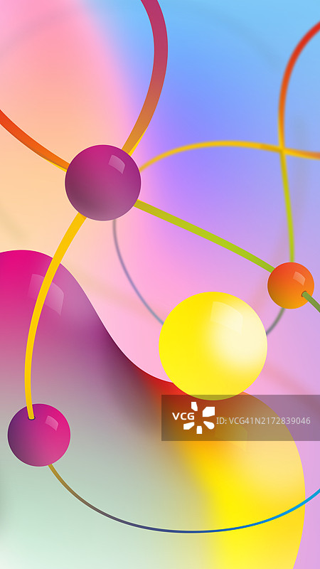 背景：抽象飞溅液滴现代彩色壁纸数字艺术渐变粉彩戏剧背景图片素材