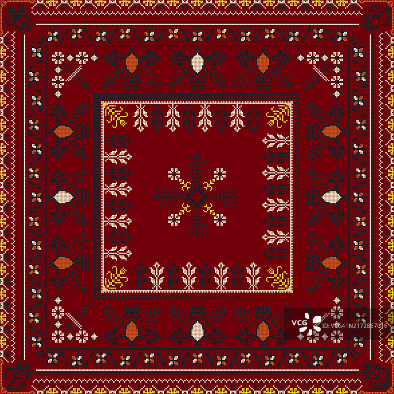 传统拉脱维亚刺绣无缝图案矢量插图图片素材