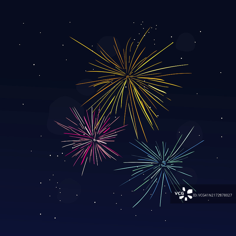 烟花矢量图形抽象艺术插画图片素材