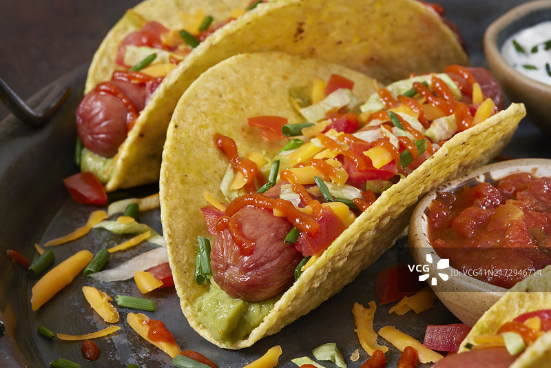 热狗硬壳玉米卷图片素材