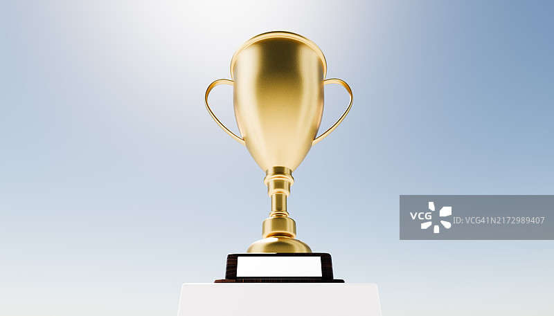 金色奖杯的英雄镜头图片素材
