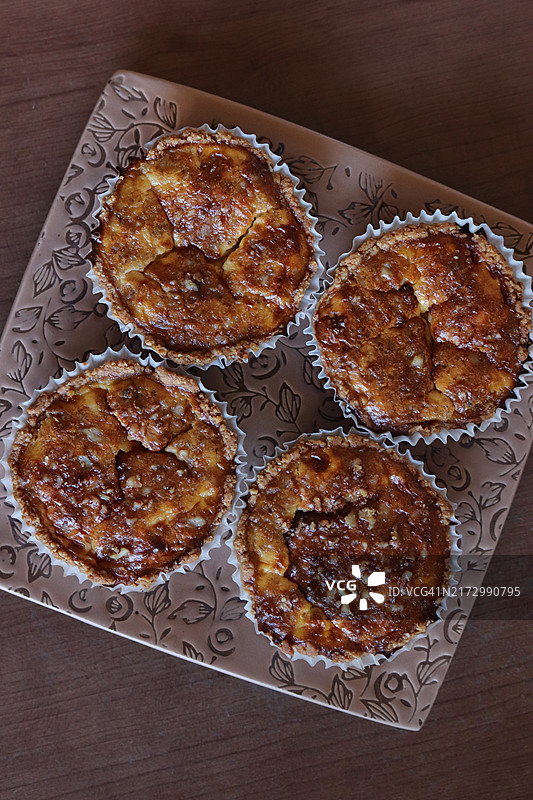 感恩节美食：南瓜奶油奶酪核桃挞图片素材