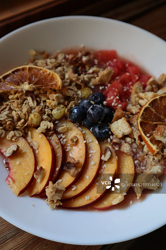 乌克兰的餐桌早餐俯视图图片素材