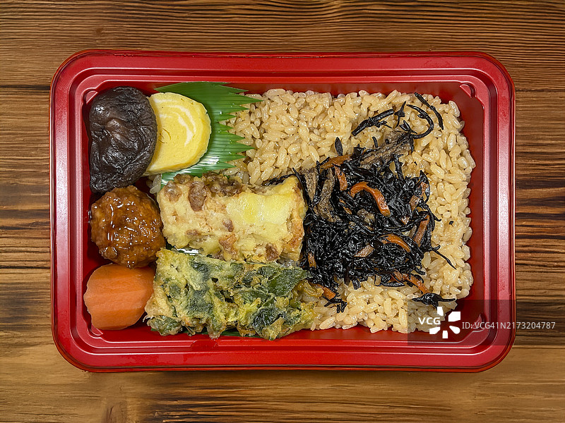 羊栖菜什锦饭便当图片素材