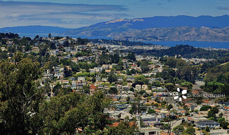 美国加利福尼亚州旧金山城镇景观鸟瞰图片素材