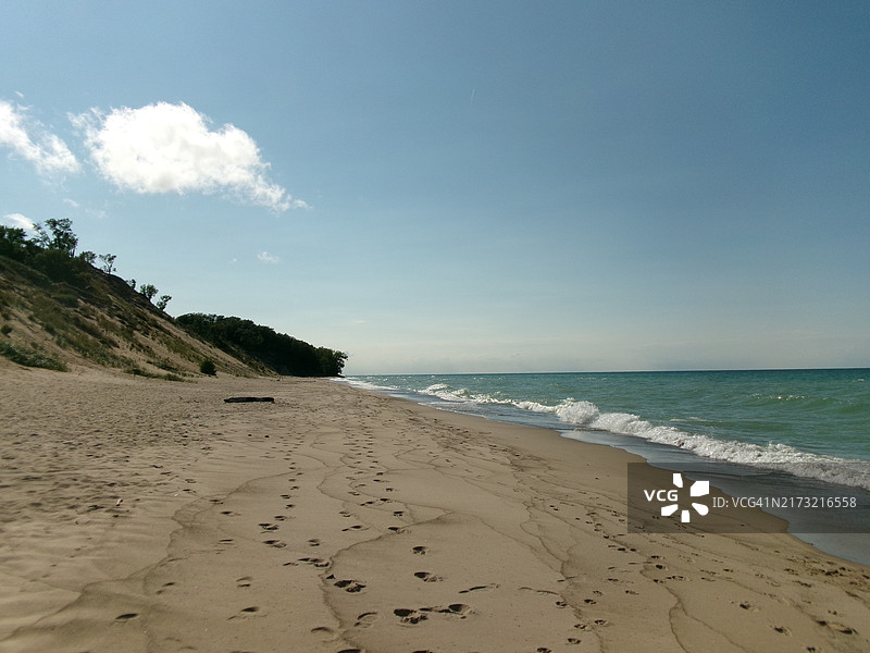 美国印第安纳州密歇根湖中央大街海滩摄影作品（2023年9月）图片素材