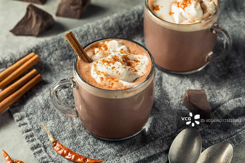 自制香辣墨西哥热可可巧克力图片素材