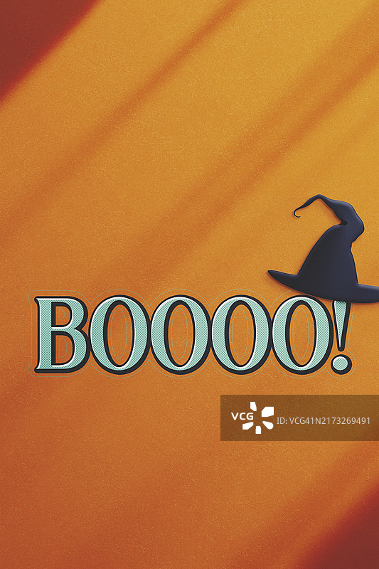 带女巫帽子的booo文字图片素材