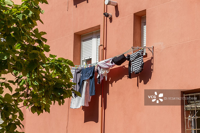 晾晒的衣服图片素材