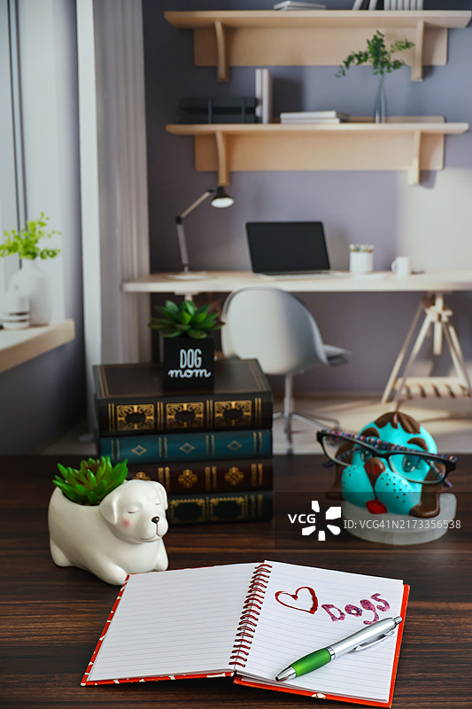 爱狗人士的办公室图片素材