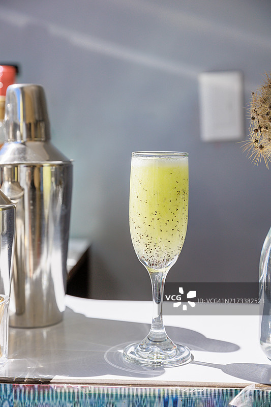 独特的仙人掌鸡尾酒：科尔卡酸酒图片素材