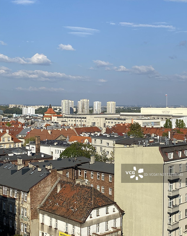 波兰卡托维兹市远景，2024年9月19日下午6点13分图片素材