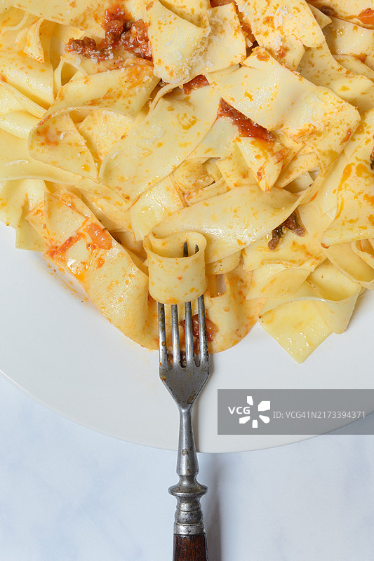 宽面条配肉酱意面图片素材