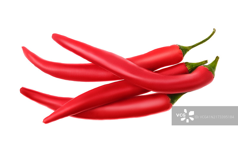 白色背景上的新鲜辣椒图片素材
