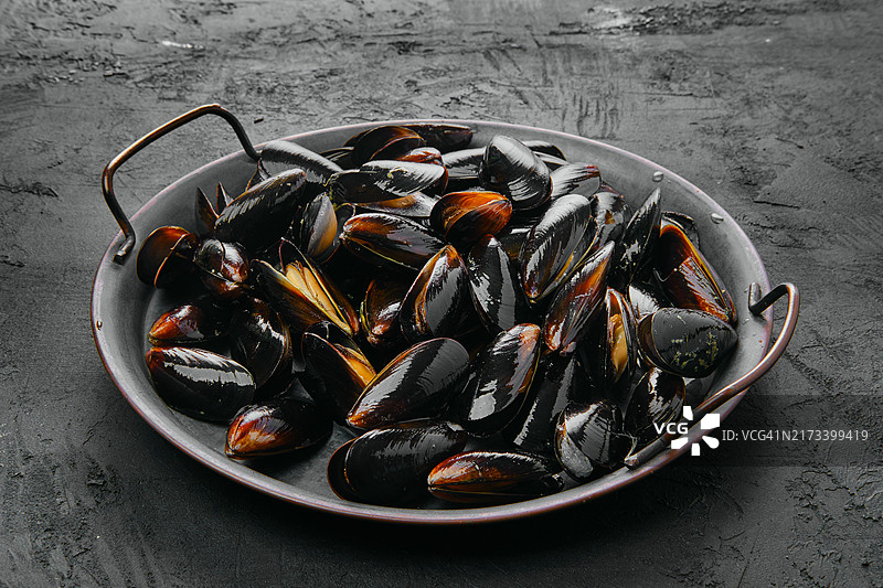 冷冻带壳贻贝大拼盘图片素材