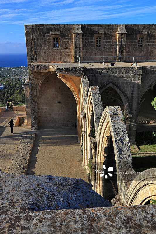 贝拉派斯修道院遗址，位于北塞浦路斯图片素材