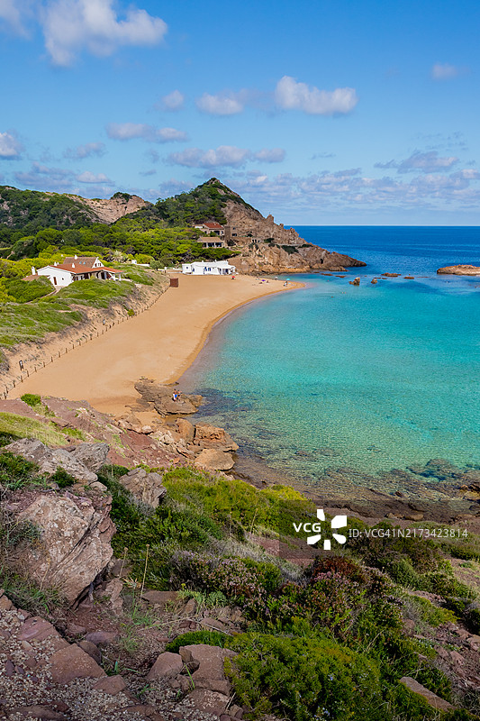 西班牙梅诺卡岛普雷贡达海滩美景图片素材