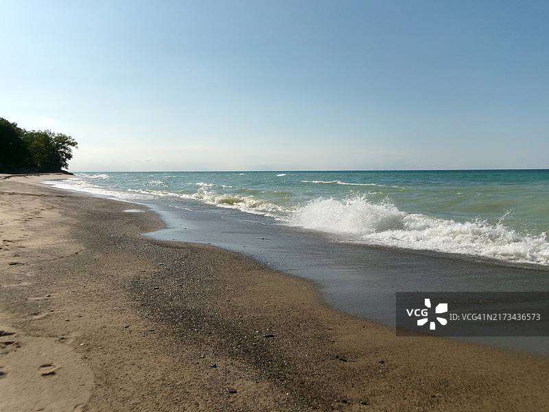 美国印第安纳州密歇根湖中央大街海滩摄影作品（2023年9月）图片素材