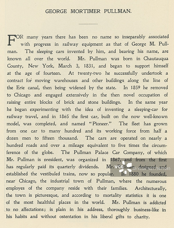 美国工程师、实业家乔治·莫蒂默·普尔曼传记图片素材