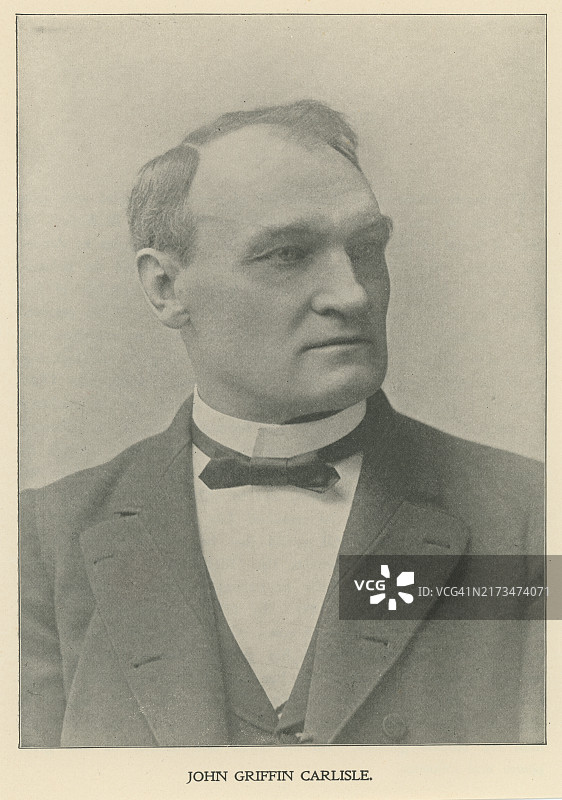 约翰·格里芬·卡莱尔肖像：美国律师和民主党政治家图片素材