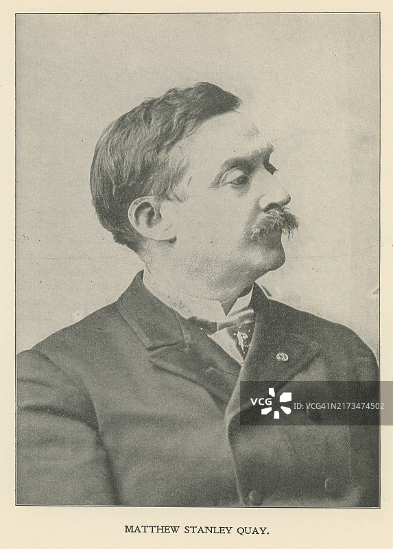 美国共和党政治家马修·斯坦利·奎肖像，曾代表宾夕法尼亚州在美国参议院任职图片素材