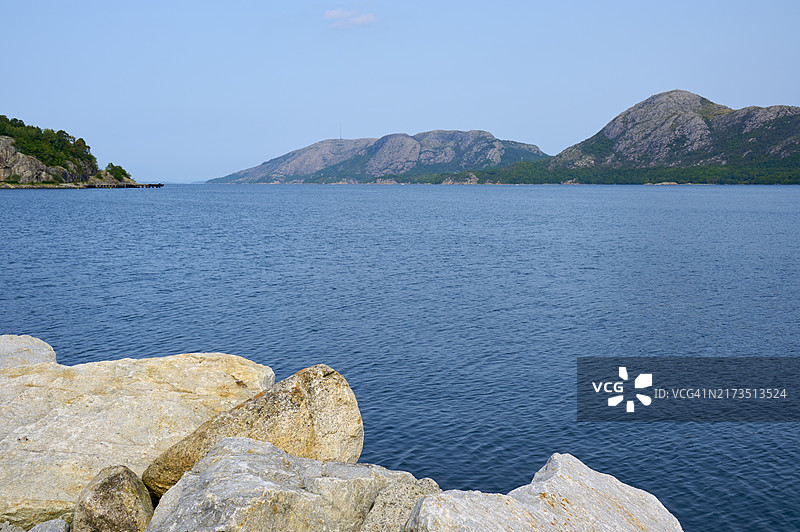 挪威罗加兰郡桑内斯峡湾山景图片素材