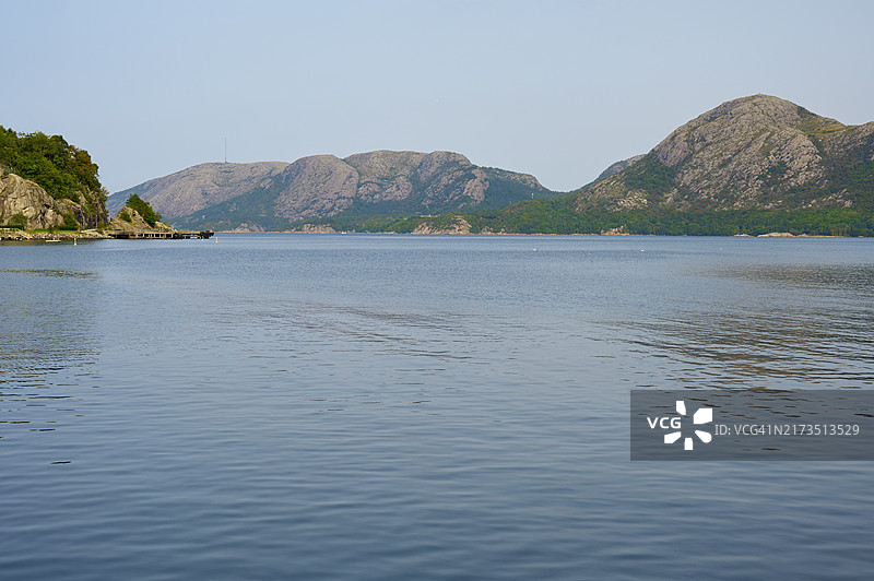 挪威罗加兰郡桑内斯峡湾山景图片素材
