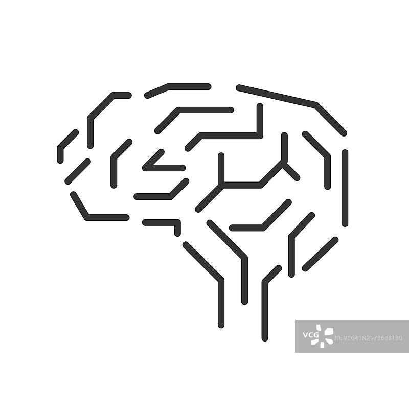大脑矢量图标，大脑符号图标图片素材