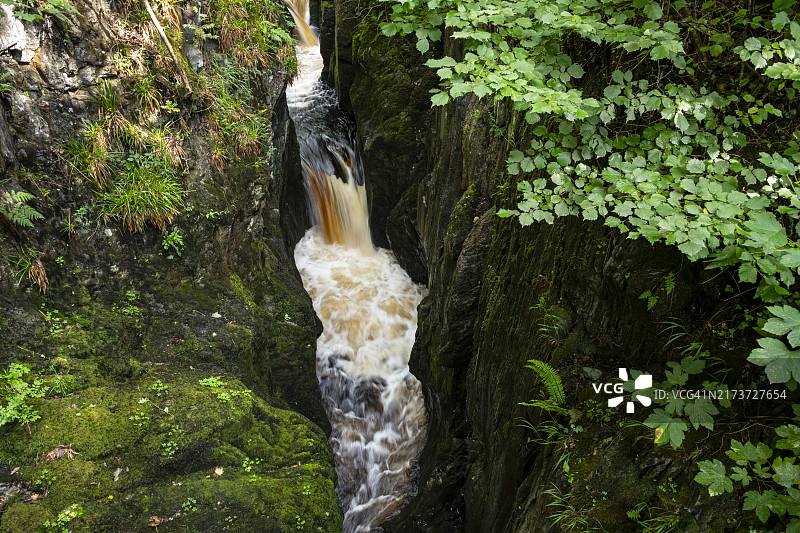北约克郡英格尔顿瀑布步道图片素材