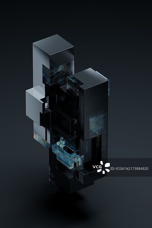 未来立方数据科技综合体互联网络数字进化CGI图片素材