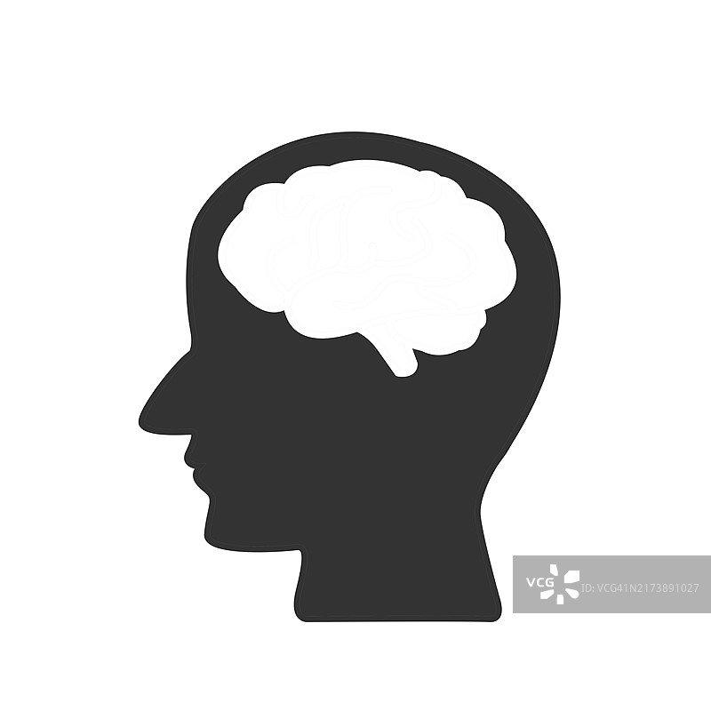 大脑矢量图标，大脑符号图标图片素材