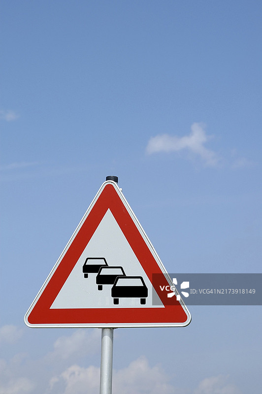 交通标志：注意交通拥堵图片素材