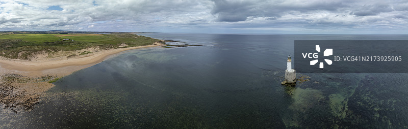 航拍苏格兰彼得黑德拉特雷角灯塔图片素材