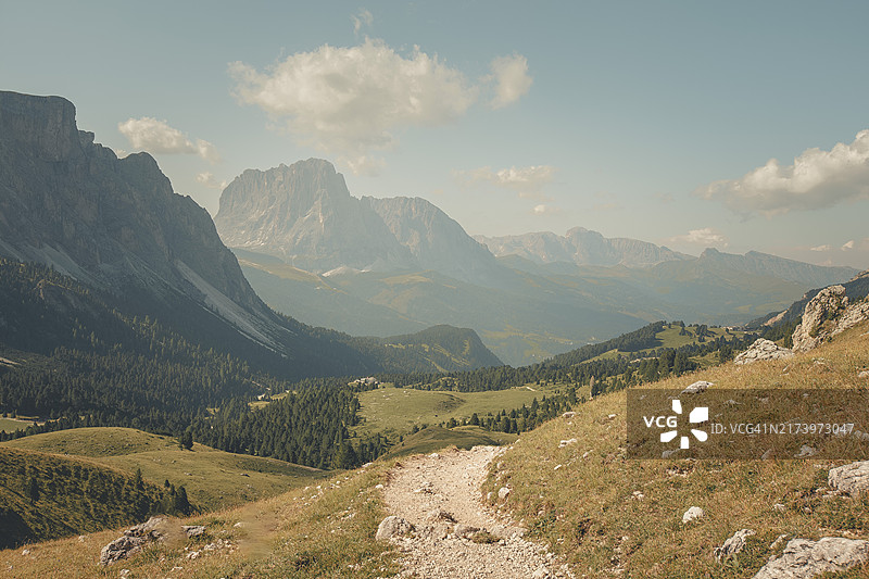 穿过山地草甸的小路图片素材