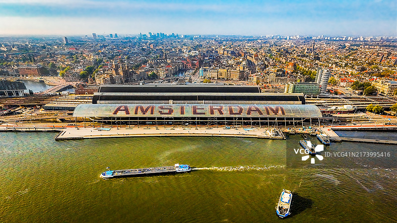 阿姆斯特丹中央车站鸟瞰图图片素材