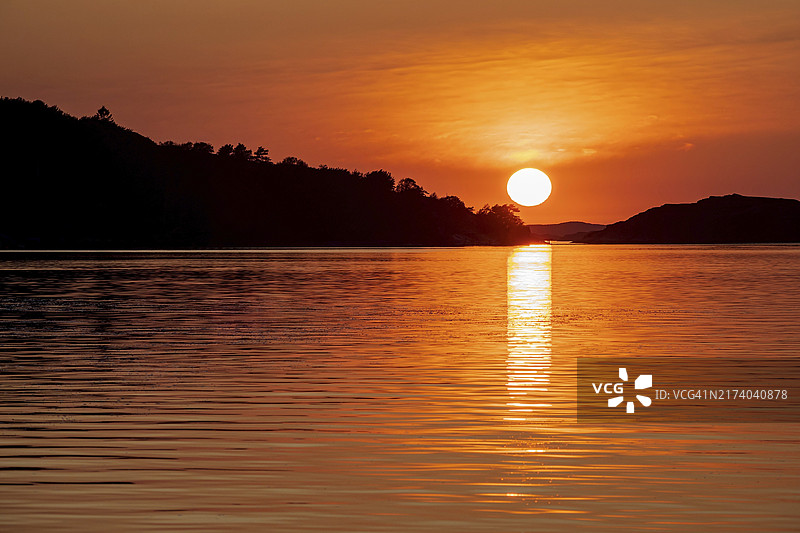 瑞典菲亚巴卡镇的日落图片素材