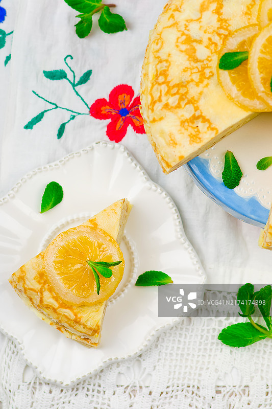 柠檬酱薄饼派图片素材