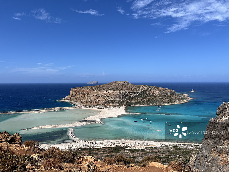 希腊Gramvousa的蓝天海景图片素材