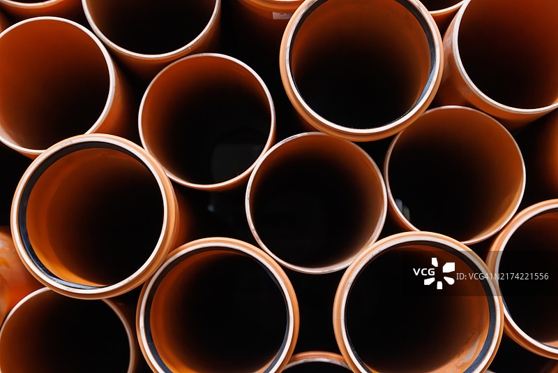 带橡胶密封圈的棕色塑料水管图片素材