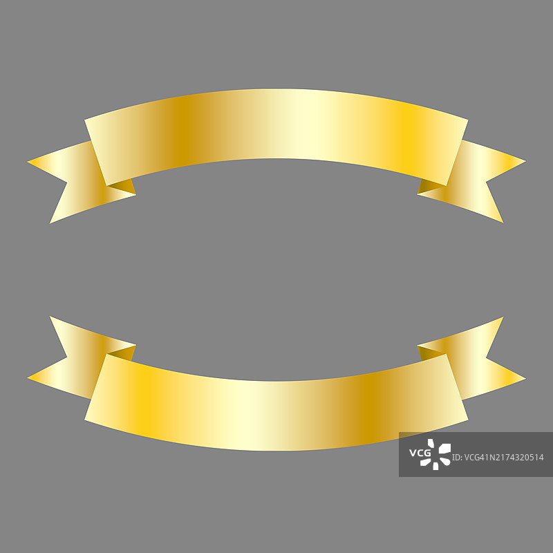 金色丝带矢量图标标签合集图片素材
