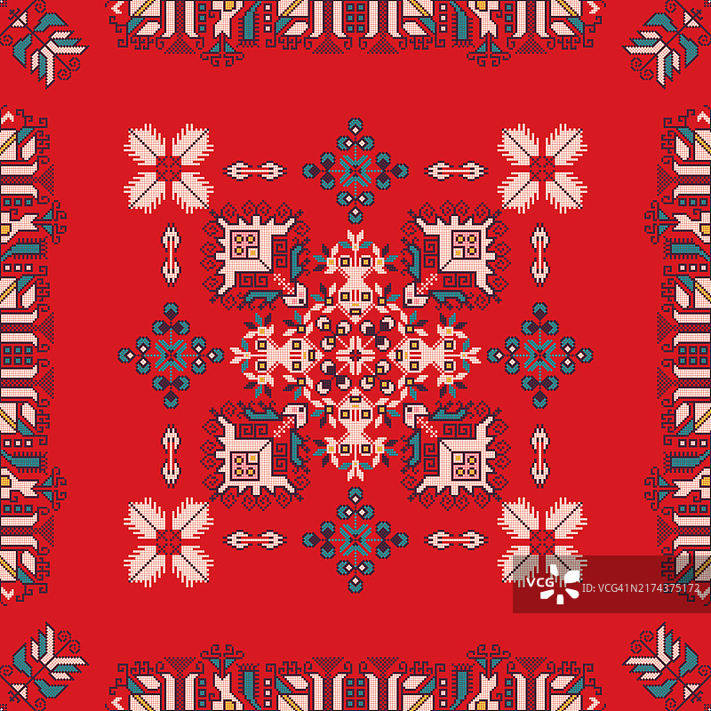 传统保加利亚刺绣矢量图案图片素材