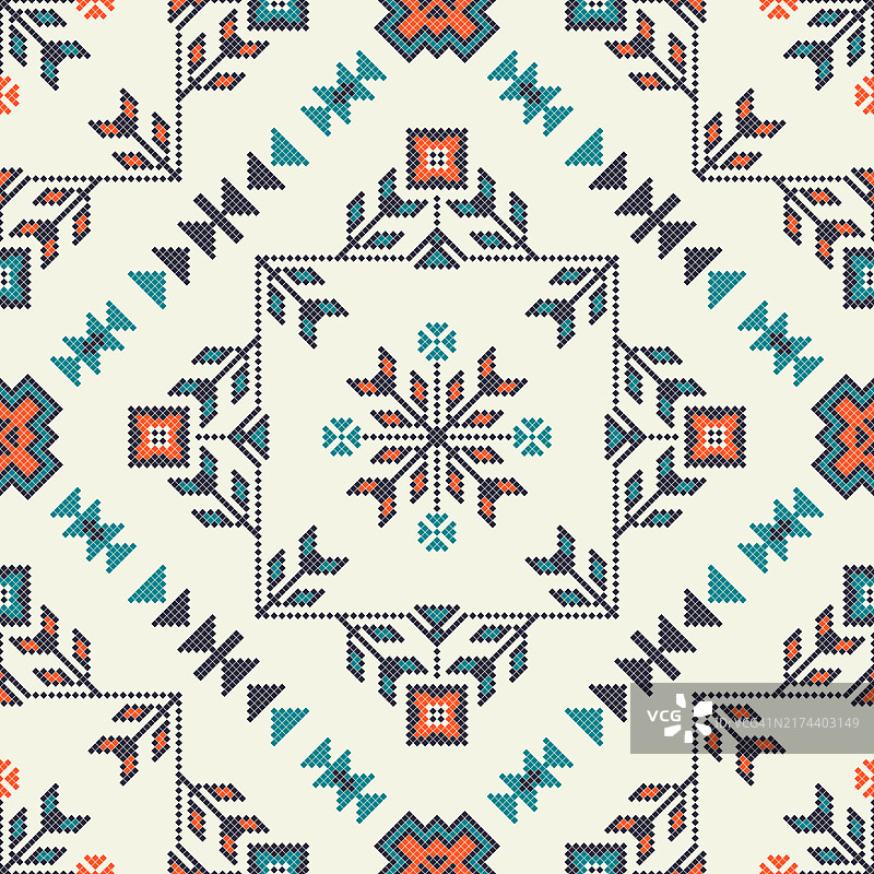 传统格鲁吉亚民间艺术刺绣矢量图案图片素材