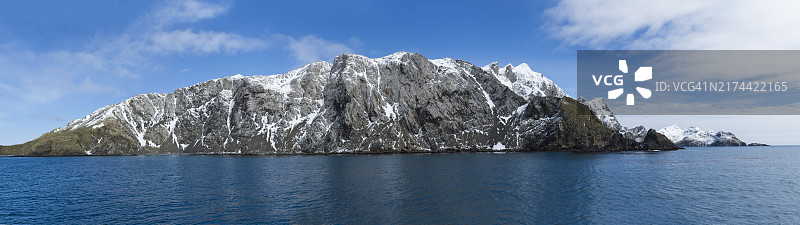 南乔治亚南极洲埃尔谢胡尔湾的雪山图片素材