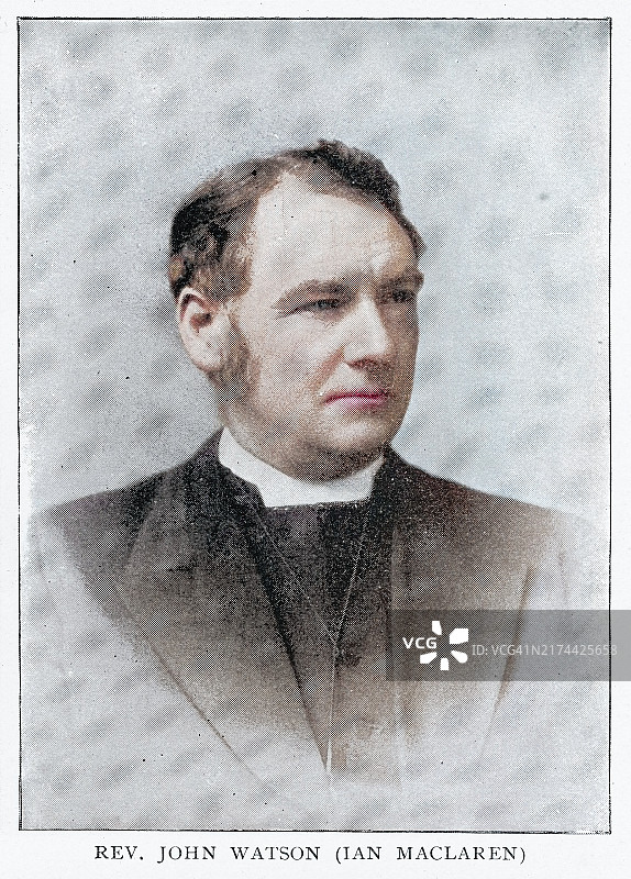 苏格兰自由教会牧师约翰·华生肖像（笔名伊恩·麦克拉伦）图片素材